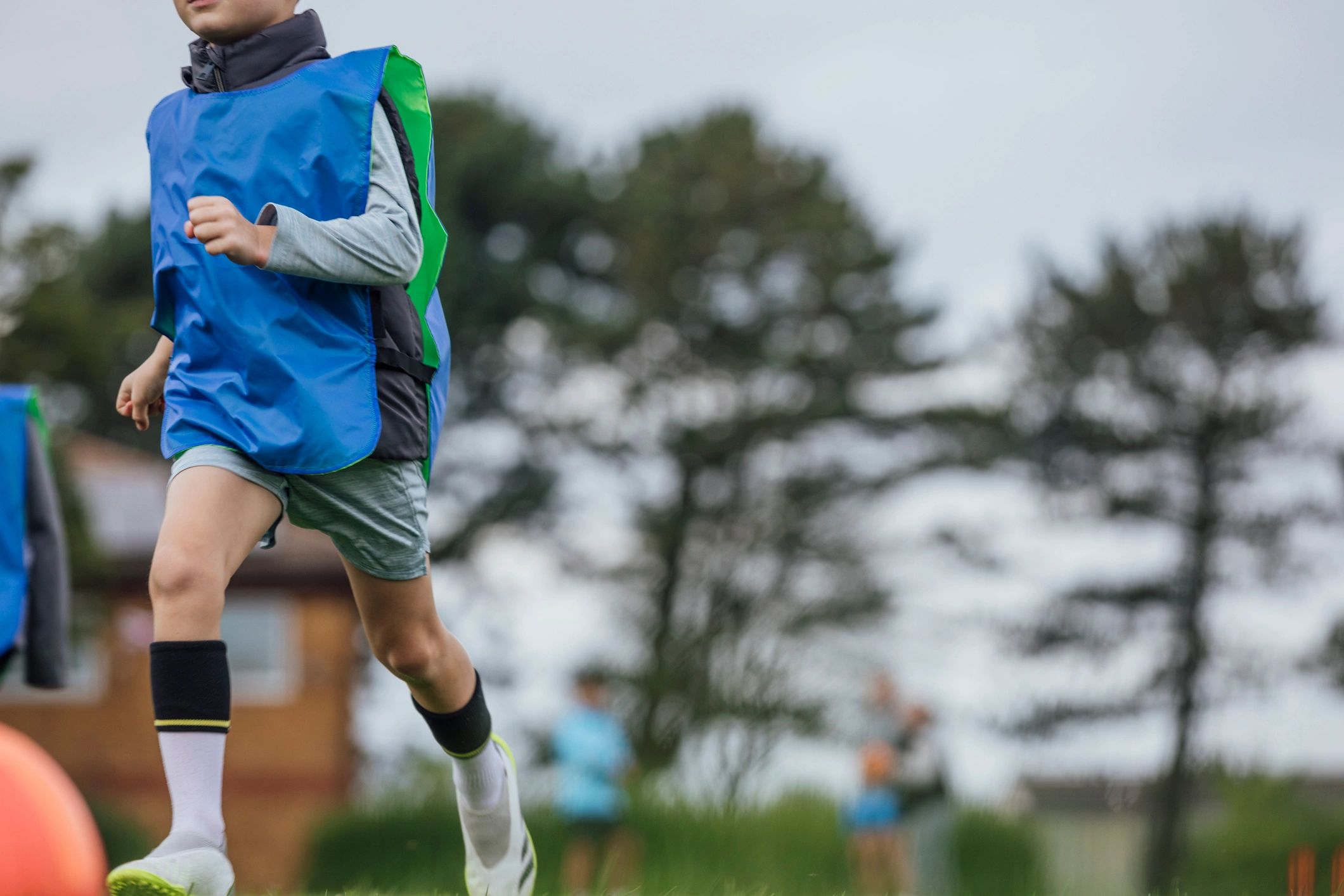 Young players going for a goal in training