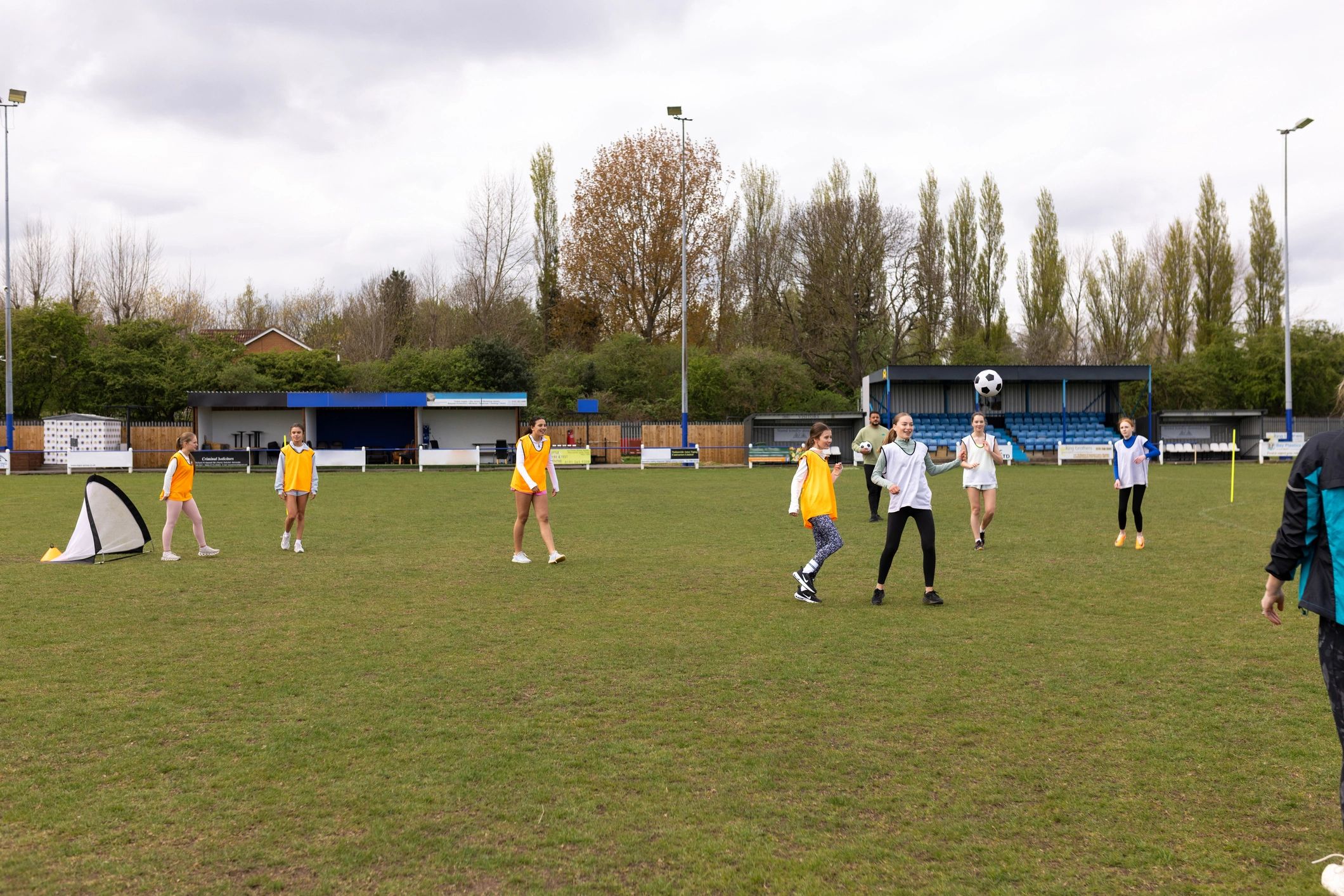 Youth football teams playing a match